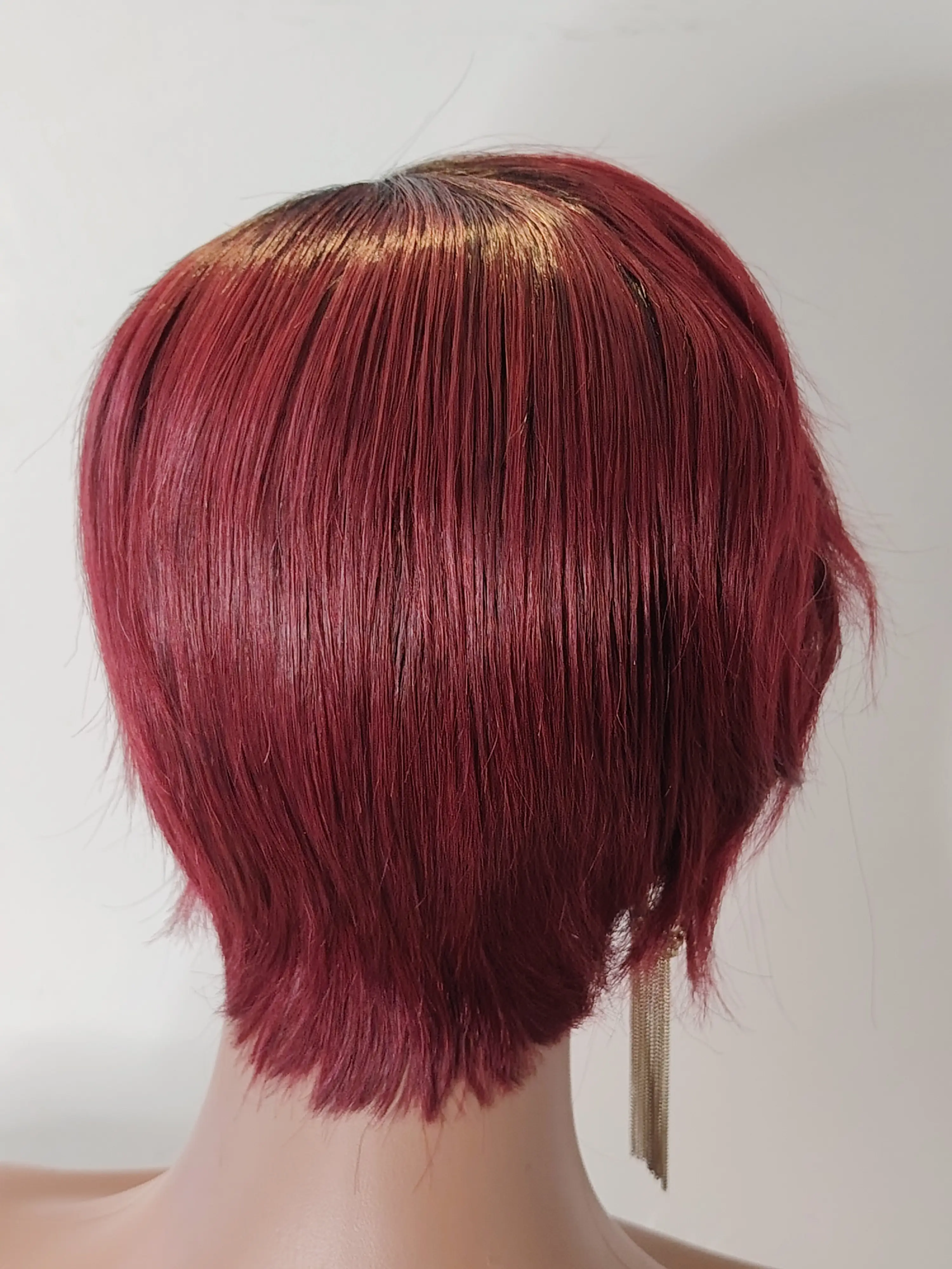 Perruque pixie cut-couleur 1/99j noir & bordeaux